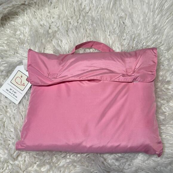 ˚₊‧꒰ა ☆ ໒꒱ ‧₊˚ Pink Baby Gap Whale Blanket 40x30 With Carry Case NWT (3B-BX) - Picture 1 of 5